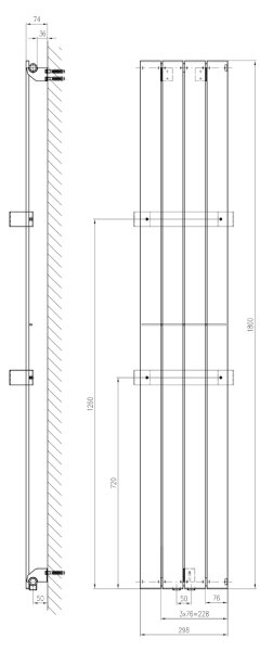 Sapho - Koupelnový radiátor COLONNA 180x30 cm bílá