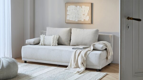 ROZKLÁDACÍ POHOVKA, textil, šedobéžová Carryhome - Rozkládací sedačky