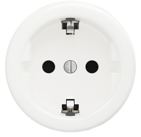 Kliklap - Retro zásuvka domovní bez rámečku SCHUKO 230V/16A sněhově bílá