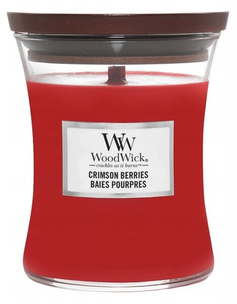 Tradiční sójová svíčka Crimson Berries Woodwick 1 ks