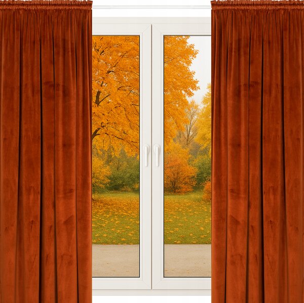 VELUROVÉ ZÁVĚSY NA PÁSCE S ŽABKAMI 140x230 2 KUSY SILNÝ VELUR
