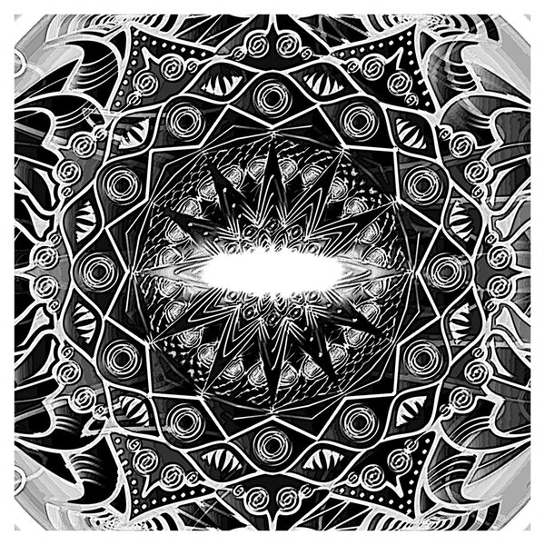Obraz černobílých ornamentů (30x30 cm)