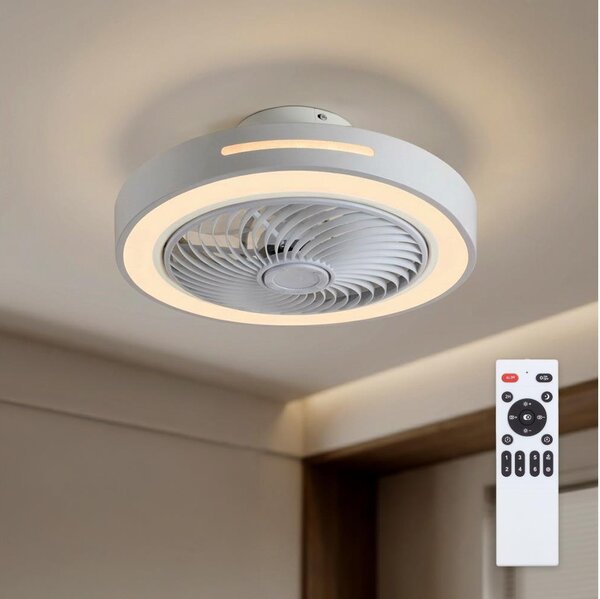 Brilagi - LED Stmív. svítidlo s ventilátorem LED/38W/230V pr. 46 cm bílá + DO