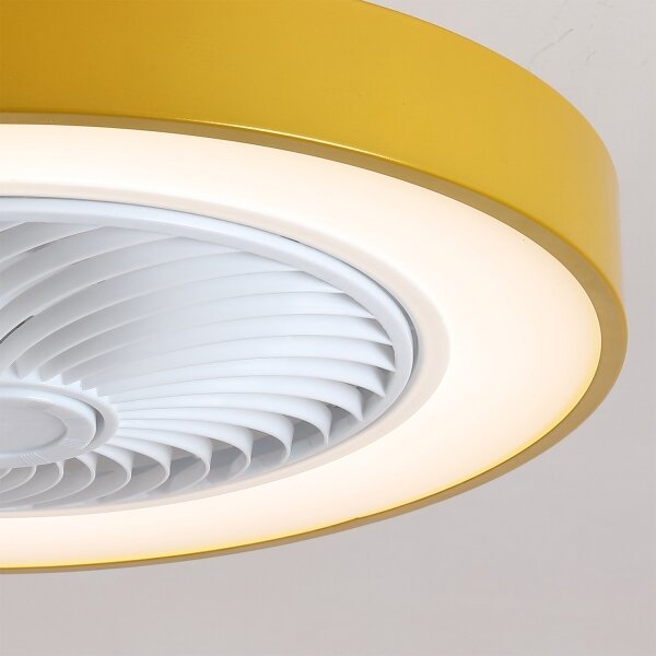 Brilagi - LED Stmív. svítidlo s ventilátorem LED/38W/230V pr. 50 cm zlatá + DO