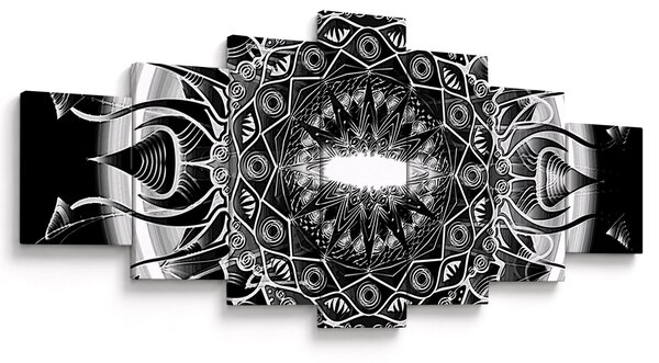 Obraz černobílých ornamentů (210x100 cm)