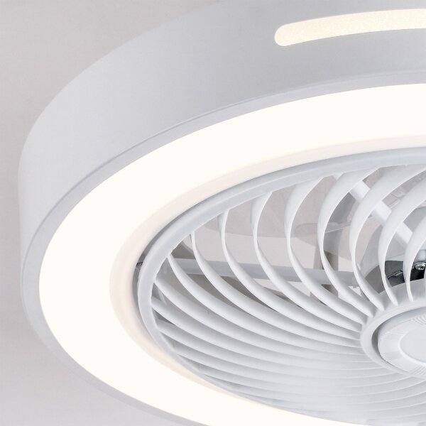 Brilagi - LED Stmív. svítidlo s ventilátorem LED/38W/230V pr. 46 cm bílá + DO