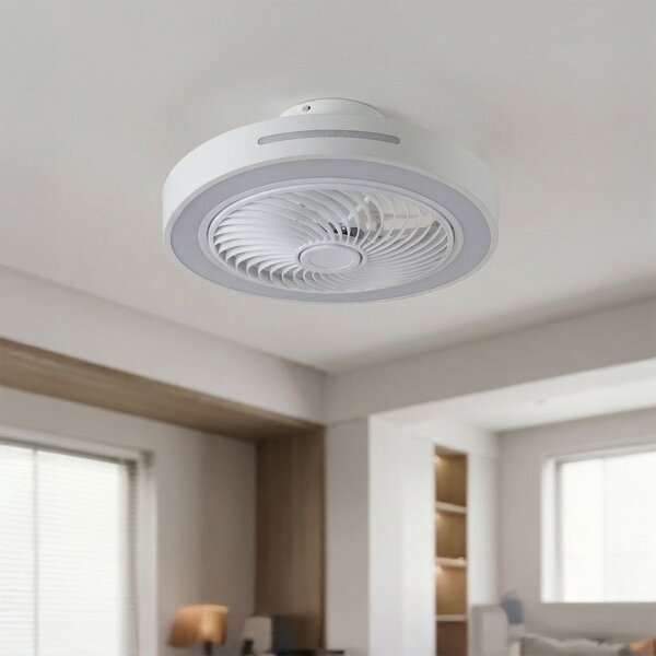 Brilagi - LED Stmív. svítidlo s ventilátorem LED/38W/230V pr. 46 cm bílá + DO