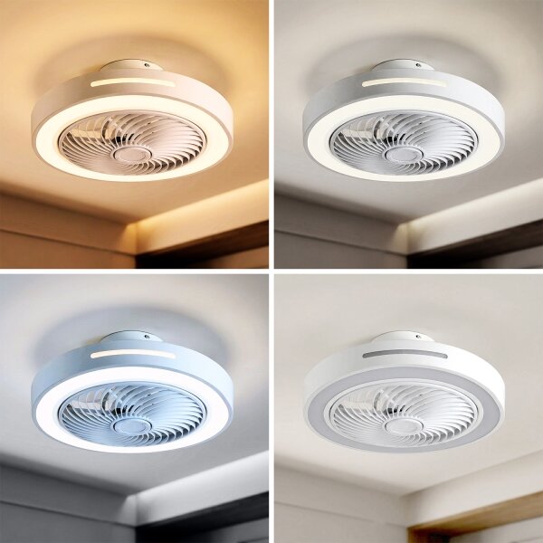 Brilagi - LED Stmív. svítidlo s ventilátorem LED/38W/230V pr. 46 cm bílá + DO