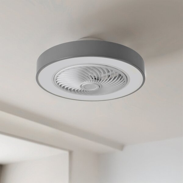 Brilagi - LED Stmív. svítidlo s ventilátorem LED/38W/230V pr. 50 cm šedá + DO