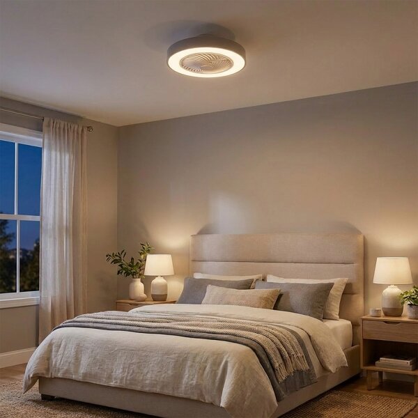 Brilagi - LED Stmív. svítidlo s ventilátorem LED/38W/230V pr. 50 cm šedá + DO
