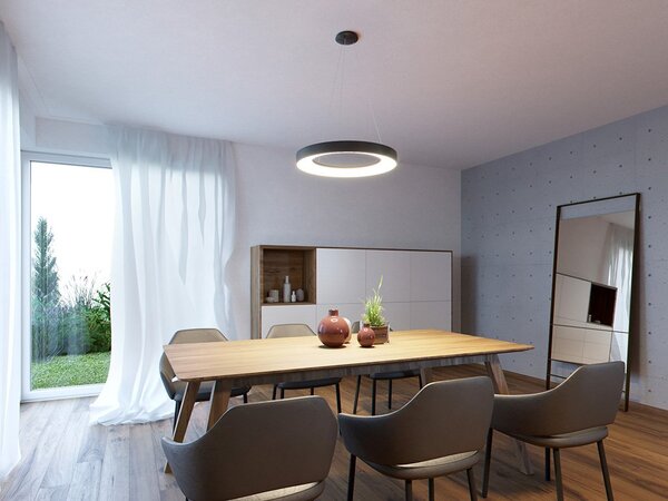 Led2 Závěsné LED svítidlo BELLA P-Z ø 60 cm, černá Stmívání, řízení: 3000K/4000K TRIAC (lze použít i bez stmívání)