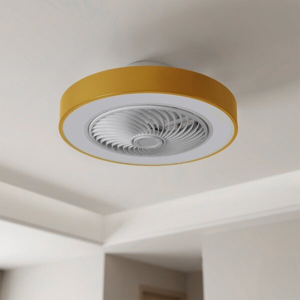 Brilagi - LED Stmív. svítidlo s ventilátorem LED/38W/230V pr. 50 cm zlatá + DO
