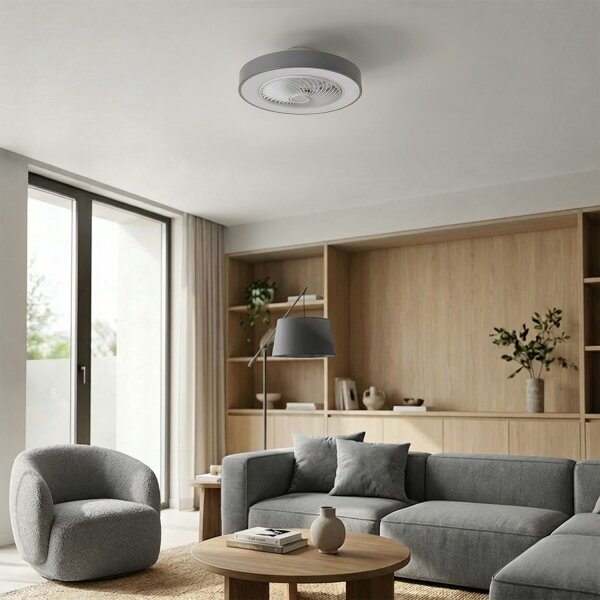 Brilagi - LED Stmív. svítidlo s ventilátorem LED/38W/230V pr. 50 cm šedá + DO