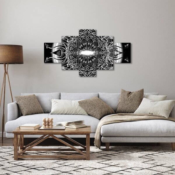 Obraz černobílých ornamentů (125x70 cm)