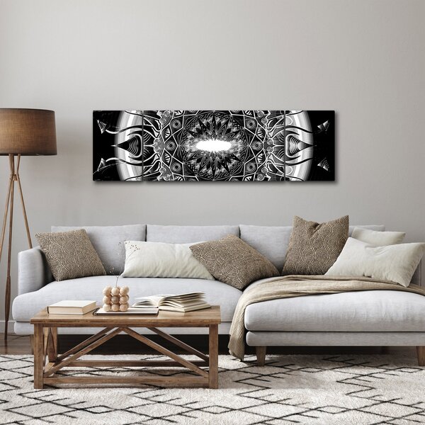 Obraz černobílých ornamentů (170x50 cm)