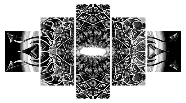Obraz černobílých ornamentů (125x70 cm)