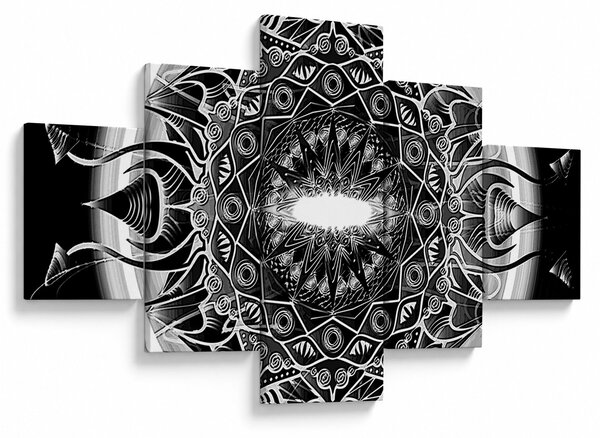 Obraz černobílých ornamentů (125x70 cm)