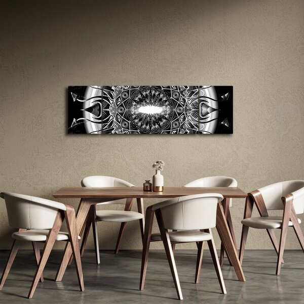 Obraz černobílých ornamentů (170x50 cm)