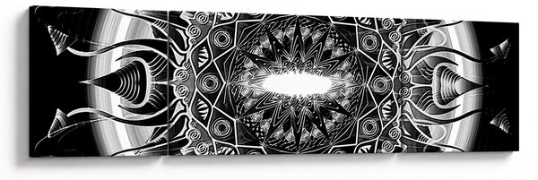 Obraz černobílých ornamentů (170x50 cm)