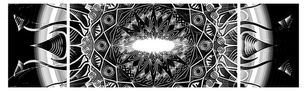 Obraz černobílých ornamentů (170x50 cm)