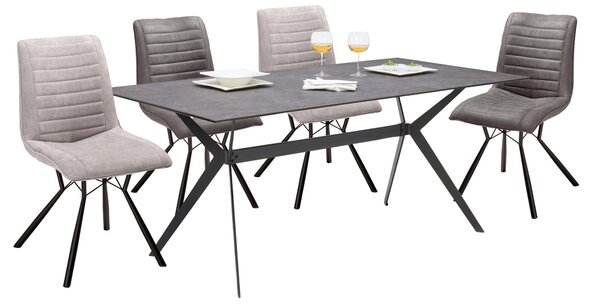 JÍDELNÍ STŮL, šedá, černá, 180/90/75 cm Hom`in - Jídelní stoly