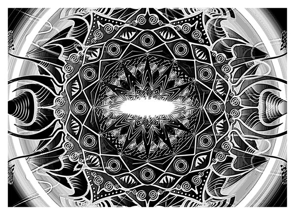 Obraz černobílých ornamentů (70x50 cm)