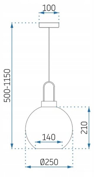 ZÁVĚSNÉ STROPNÍ SVÍTIDLO SKLENĚNÁ KOULE 25 CM ZLATÁ APP630