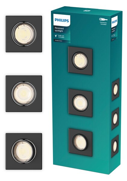 3x Halogenové podhledové svítidlo LED GU10, pohyblivé, Peridot Philips