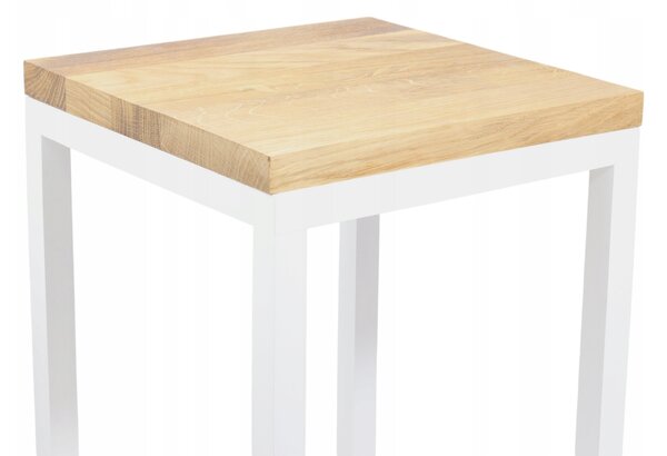 STOJANOVÝ KVĚTINÁČ malý STOJAN NA KVĚTINY 42 cm dubový dřevěný BÍLÝ