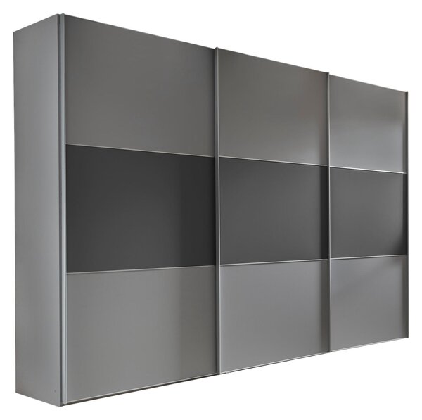 SKŘÍŇ S POSUVNÝMI DVEŘMI, antracitová, světle šedá, 280/222/68 cm Moderano - Šatní skříně