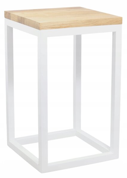 STOJANOVÝ KVĚTINÁČ malý STOJAN NA KVĚTINY 42 cm dubový dřevěný BÍLÝ