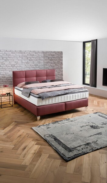 POSTEL BOXSPRING, 180/200 cm, bordeaux Novel - Manželské postele
