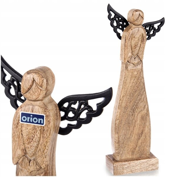 Dřevěný ANDĚL figurka anděla dekorativní ozdobná stojící 34 cm