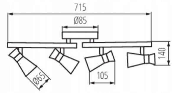 Stropní svítidlo přisazené Kanlux 35 W GU10 71,5 cm stříbrné