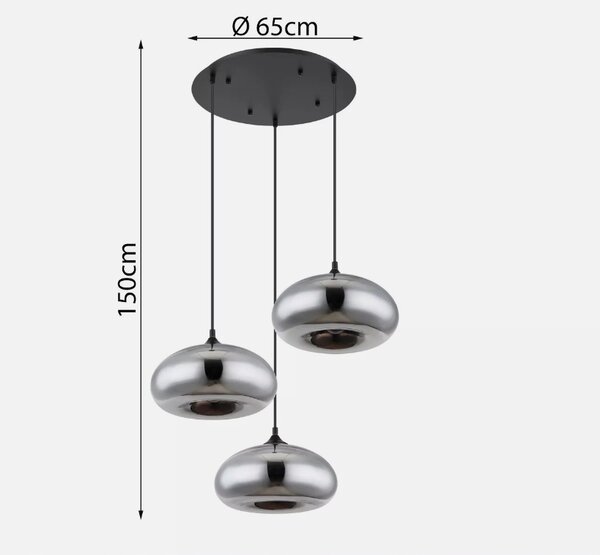 Závěsné svítidlo LEDMOON moderní, 3 světelné body, patice E27