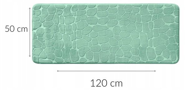 KOUPELNOVÁ PŘEDLOŽKA ZELENÁ PROTISKLUZOVÁ ROHOŽ V LISOVANÉM VZORU 50 x 120 cm