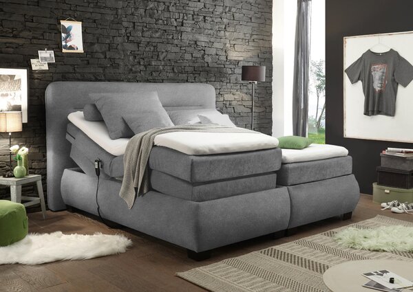 POSTEL BOXSPRING, 180/200 cm, tmavě šedá MID.YOU - Manželské postele, Online Only