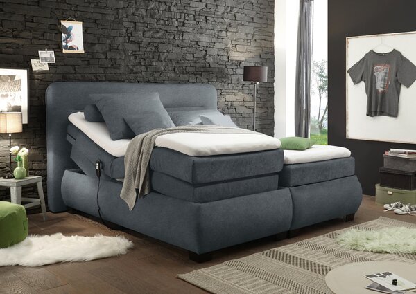 POSTEL BOXSPRING, 180/200 cm, antracitová MID.YOU - Manželské postele, Online Only