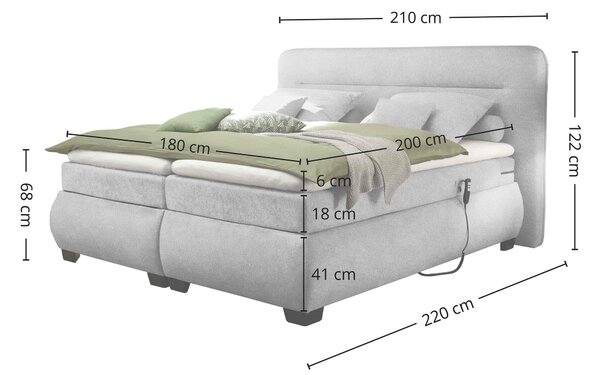 POSTEL BOXSPRING, 180/200 cm, antracitová MID.YOU - Manželské postele, Online Only