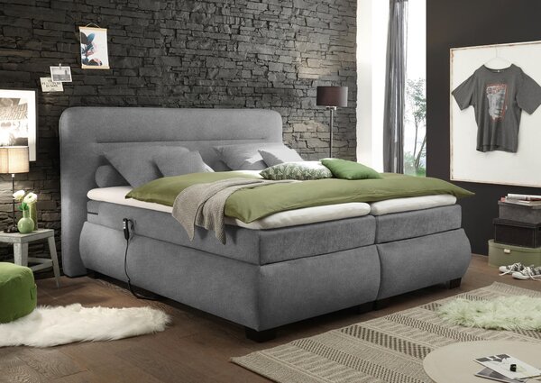 POSTEL BOXSPRING, 180/200 cm, tmavě šedá MID.YOU - Manželské postele, Online Only