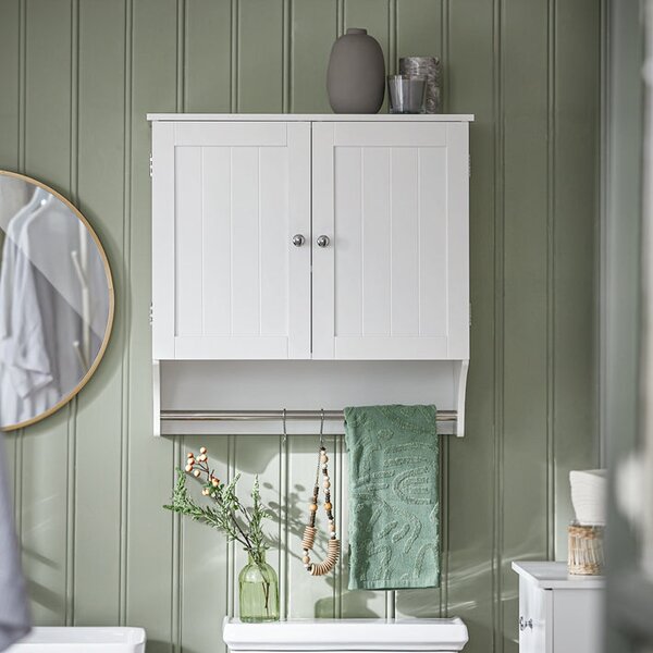 SoBuy BZR84-W Nástěnná skříňka Koupelnová skříňka Kuchyňská skříňka Lékárnička Koupelnový nábytek Bílá 60x60x30cm