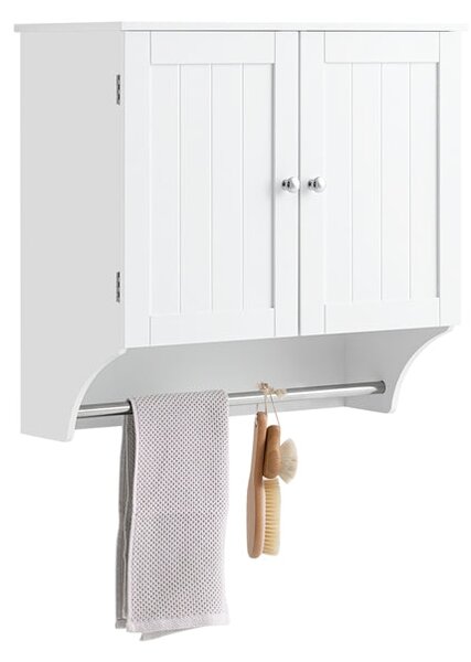 SoBuy BZR84-W Nástěnná skříňka Koupelnová skříňka Kuchyňská skříňka Lékárnička Koupelnový nábytek Bílá 60x60x30cm