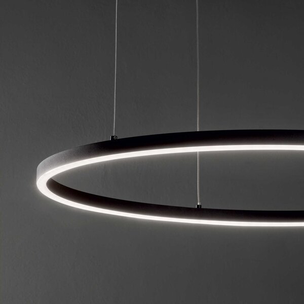 Ideal Lux LED Závěsné svítidlo Oracle slim round 3000k, Ø 50 Barva: Černá, Stmívání, řízení: DALI/PUSH