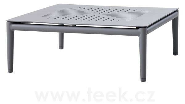 Cane-line Konferenční stolek Conic, Cane-line, čtvercový 75x75x28 cm, rám hliník barva grey, deska hliník barva lava grey