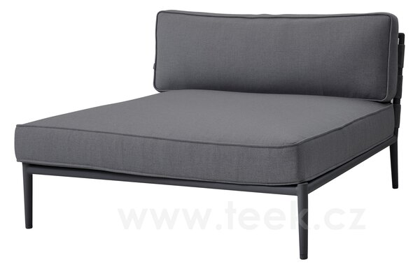Cane-line Denní postel Conic, Cane-line, 120x140x82 cm, rám hliník barva light grey, pásový výplet a sedáky venkovní látka AirTouch light grey