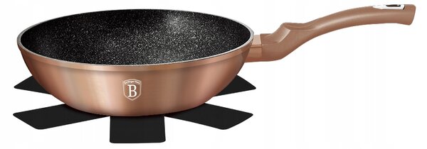 BerlingerHaus Wok s mramorovým povrchem Rosegold Metallic Line 28 cm