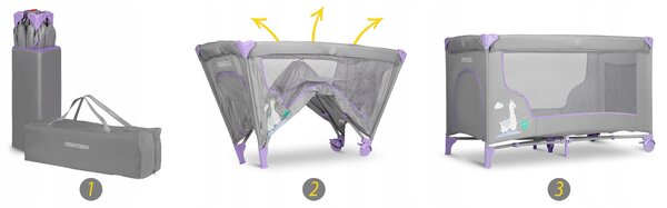 Cestovní postýlka RicoKids 64 x 123,5 cm vícebarevná