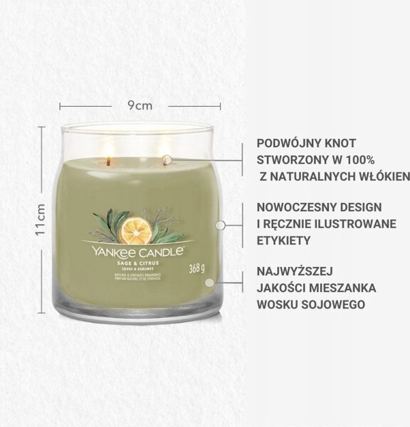 Parafínová vonná svíčka SAGE&CITRUS Yankee Candle