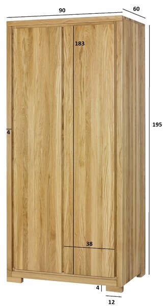 Drewmax SF352 skříň šatní masiv dub