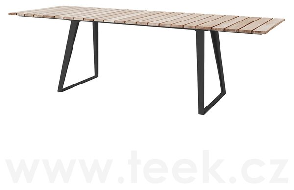 Cane-line Rozkládací jídelní stůl Copenhagen, Cane-line, obdélníkový 160-243x84x74 cm, rám hliník barva lava grey, deska teak